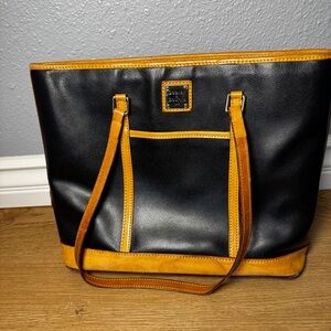 Women’s Dooney & Bourke "Cynthia" Tote Shoulder Bag in Black and Tan